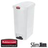 Afvalbak Slim Jim End Step-On container Rubbermaid 68 liter wit